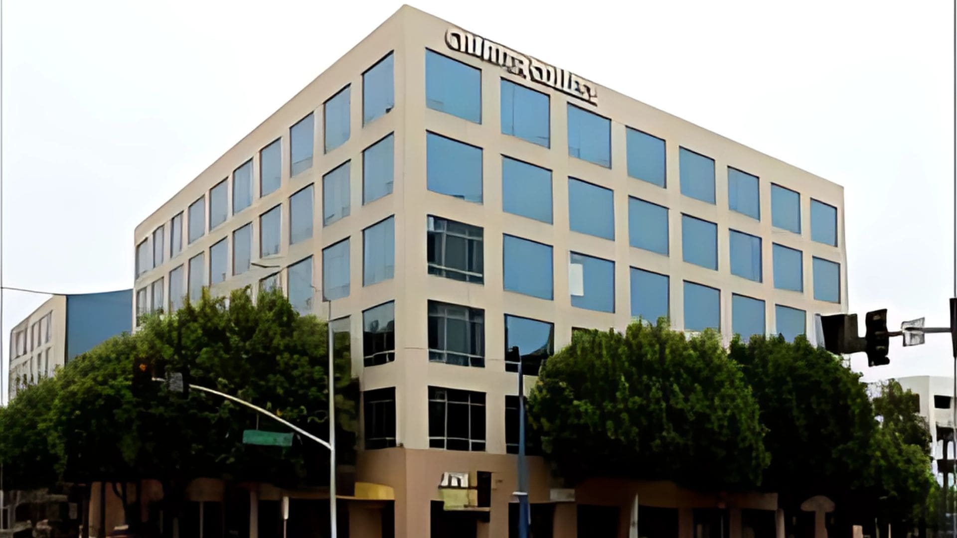 Exterior of office building at 100 Pine St., Long Beach, leased by Charter College