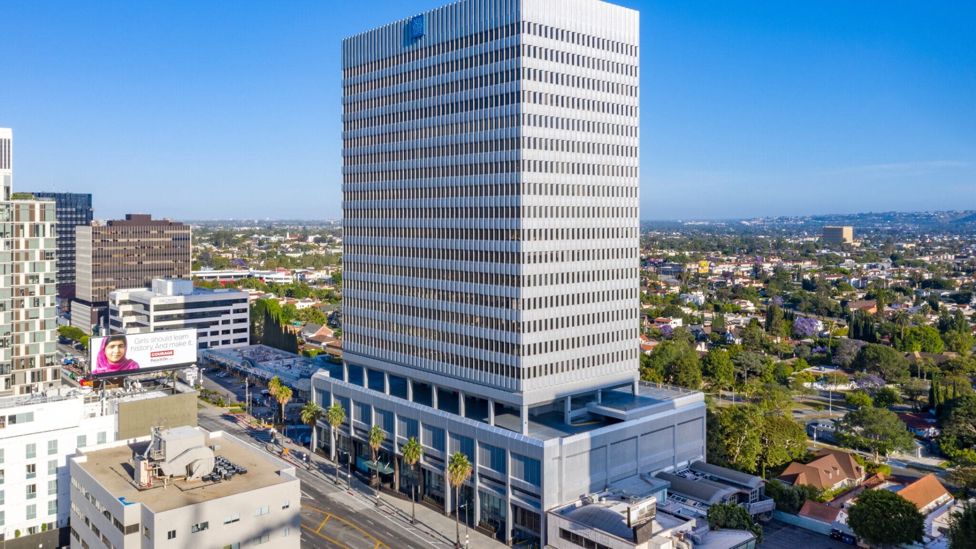 View of 6300 Wilshire Blvd. commercial tower, leased by Odyssey Intl.